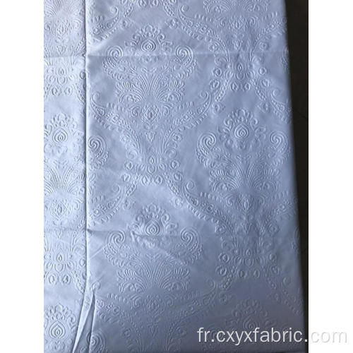 Tissu microfibre 3D gaufré en polyester blanc